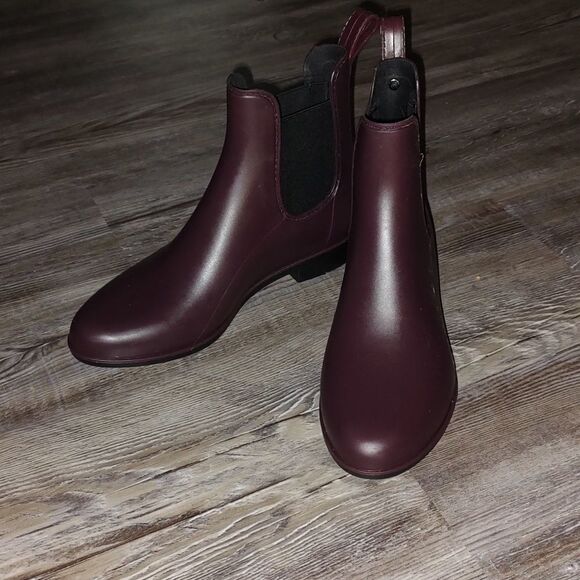 Sam Edelman Tinsley eggplant purple ankle rain boots Sz 7 - Picture 1 of 7